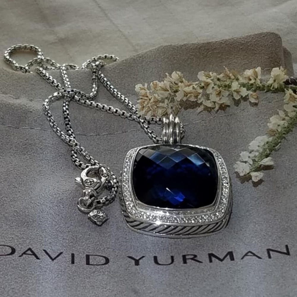 Albion 20×20mm Hampton Blue Topaz Pendant Necklace